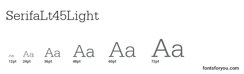 Größen der Schriftart SerifaLt45Light