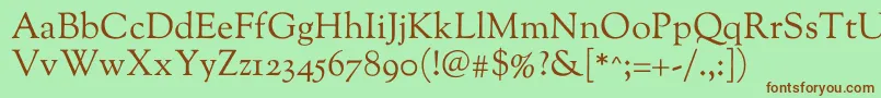 SortsmillgoudyRegular Font – Brown Fonts on Green Background