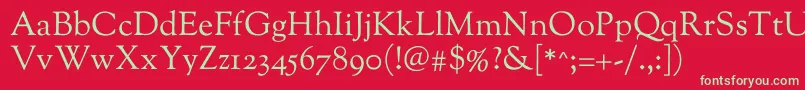 SortsmillgoudyRegular Font – Green Fonts on Red Background