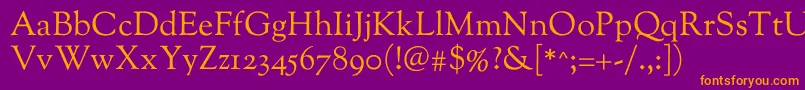 SortsmillgoudyRegular Font – Orange Fonts on Purple Background