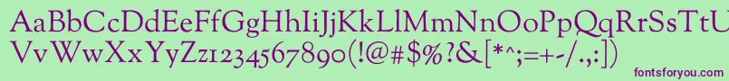 SortsmillgoudyRegular Font – Purple Fonts on Green Background