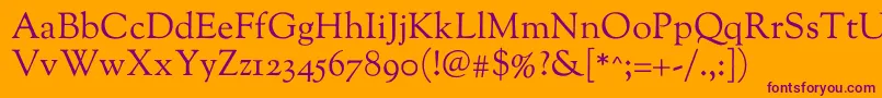 SortsmillgoudyRegular Font – Purple Fonts on Orange Background