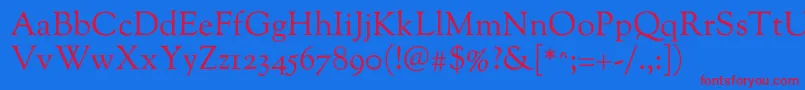 SortsmillgoudyRegular Font – Red Fonts on Blue Background