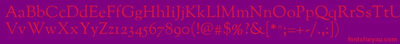 SortsmillgoudyRegular Font – Red Fonts on Purple Background