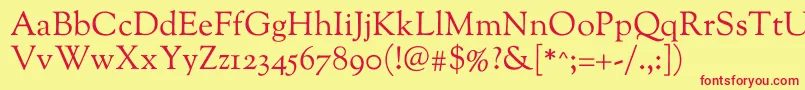 SortsmillgoudyRegular Font – Red Fonts on Yellow Background