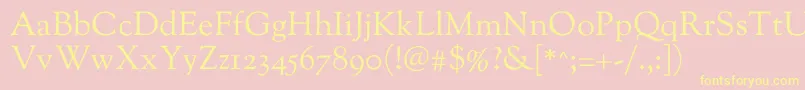 SortsmillgoudyRegular Font – Yellow Fonts on Pink Background