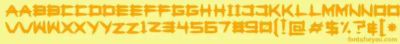 Greghor Font – Orange Fonts on Yellow Background