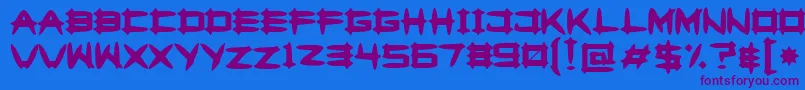 Greghor Font – Purple Fonts on Blue Background