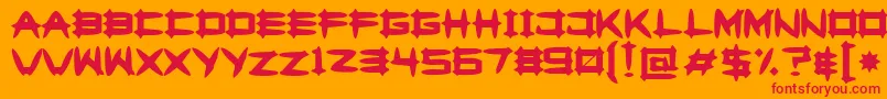 Greghor Font – Red Fonts on Orange Background