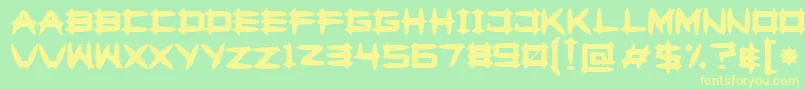 Greghor Font – Yellow Fonts on Green Background