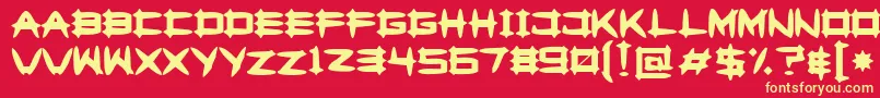 Greghor Font – Yellow Fonts on Red Background