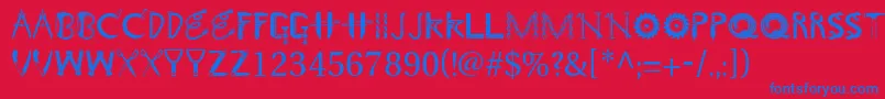 Toolshopcaps Font – Blue Fonts on Red Background