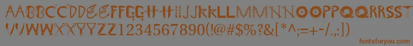 Toolshopcaps Font – Brown Fonts on Gray Background