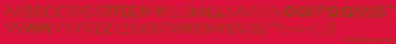 Toolshopcaps Font – Brown Fonts on Red Background