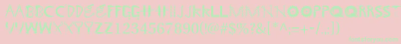 Toolshopcaps Font – Green Fonts on Pink Background