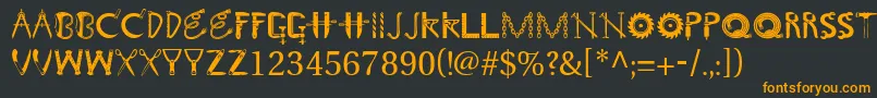 Toolshopcaps Font – Orange Fonts on Black Background