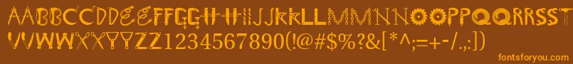 Toolshopcaps Font – Orange Fonts on Brown Background