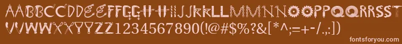 Toolshopcaps Font – Pink Fonts on Brown Background