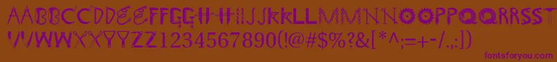Toolshopcaps Font – Purple Fonts on Brown Background