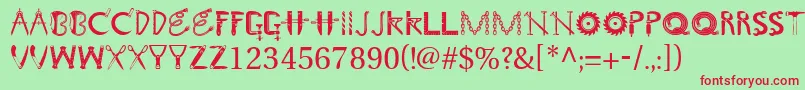 Toolshopcaps Font – Red Fonts on Green Background