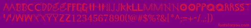 Шрифт Toolshopcaps – красные шрифты на фиолетовом фоне