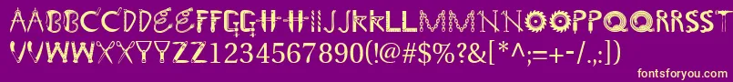 Toolshopcaps Font – Yellow Fonts on Purple Background