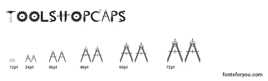 Größen der Schriftart Toolshopcaps