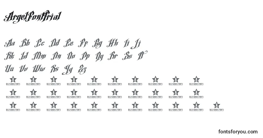 Czcionka ArgelFontTrial – alfabet, cyfry, specjalne znaki