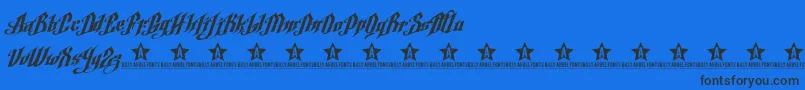Шрифт ArgelFontTrial – чёрные шрифты на синем фоне