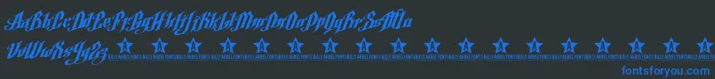 ArgelFontTrial-Schriftart – Blaue Schriften auf schwarzem Hintergrund