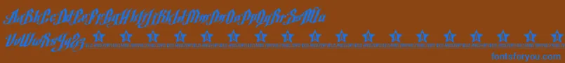 ArgelFontTrial Font – Blue Fonts on Brown Background