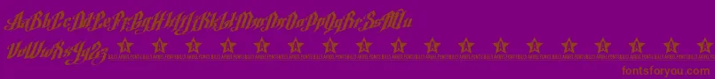 ArgelFontTrial-Schriftart – Braune Schriften auf violettem Hintergrund