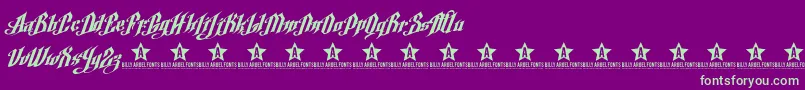 ArgelFontTrial-fontti – vihreät fontit violetilla taustalla