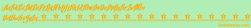 ArgelFontTrial-Schriftart – Orangefarbene Schriften auf grünem Hintergrund