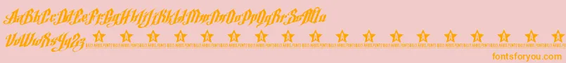 ArgelFontTrial-Schriftart – Orangefarbene Schriften auf rosa Hintergrund