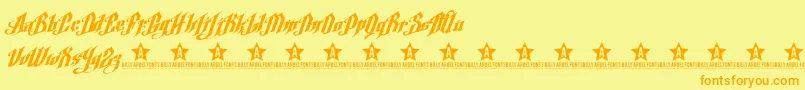 ArgelFontTrial-Schriftart – Orangefarbene Schriften auf gelbem Hintergrund