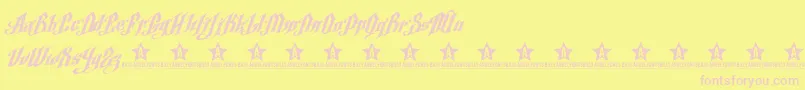 ArgelFontTrial-Schriftart – Rosa Schriften auf gelbem Hintergrund