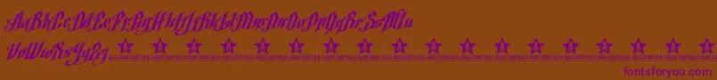 ArgelFontTrial-Schriftart – Violette Schriften auf braunem Hintergrund