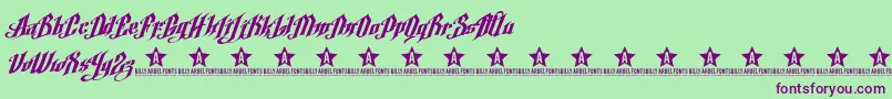 ArgelFontTrial Font – Purple Fonts on Green Background