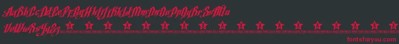 フォントArgelFontTrial – 黒い背景に赤い文字