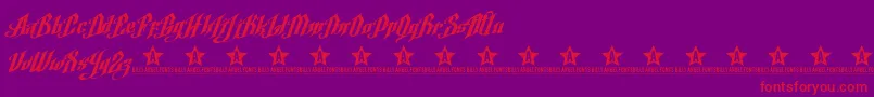ArgelFontTrial-Schriftart – Rote Schriften auf violettem Hintergrund