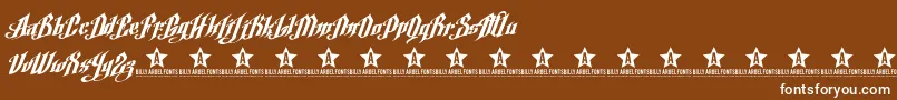 ArgelFontTrial-Schriftart – Weiße Schriften auf braunem Hintergrund