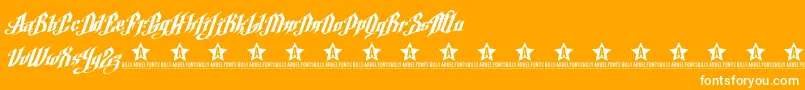 ArgelFontTrial-Schriftart – Weiße Schriften auf orangefarbenem Hintergrund