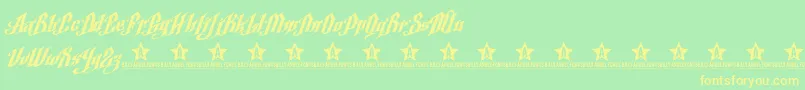 フォントArgelFontTrial – 黄色の文字が緑の背景にあります