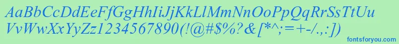 DabbingtonPsItalic Font – Blue Fonts on Green Background
