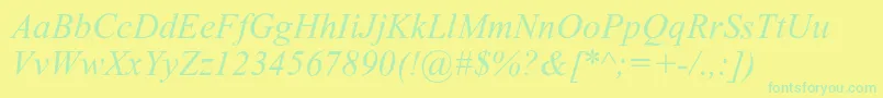 fuente DabbingtonPsItalic – Fuentes Verdes Sobre Fondo Amarillo