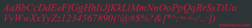 Шрифт DabbingtonPsItalic – красные шрифты на чёрном фоне