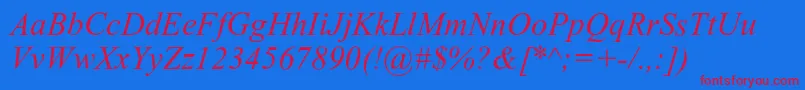 DabbingtonPsItalic Font – Red Fonts on Blue Background