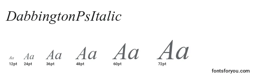 DabbingtonPsItalic Font Sizes