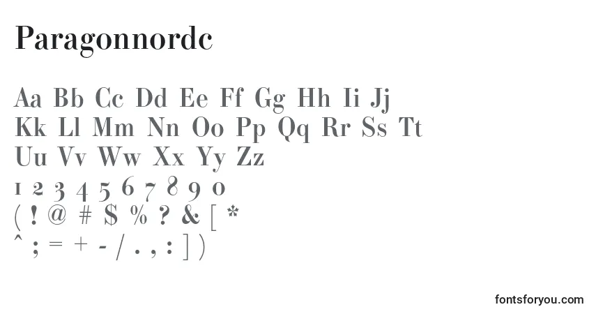 Шрифт Paragonnordc – алфавит, цифры, специальные символы